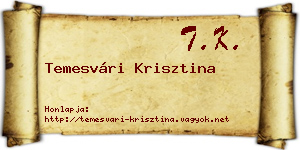Temesvári Krisztina névjegykártya