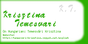 krisztina temesvari business card
